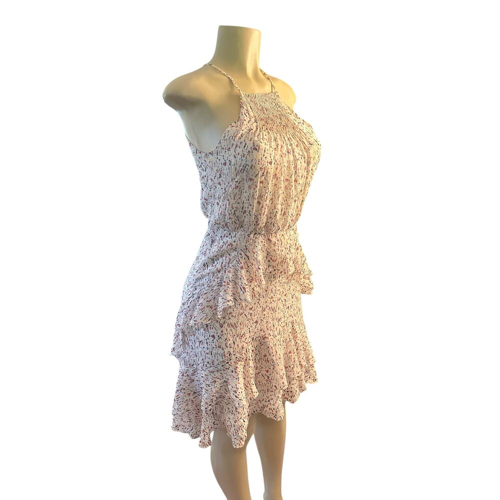 Women 0 Joie Lamberta Halter Print High-Low Dress Porcelain Silk Sleeveless